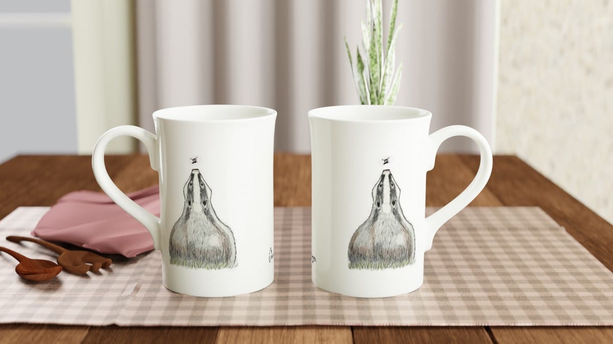 Curios Badger Porcelain Mug