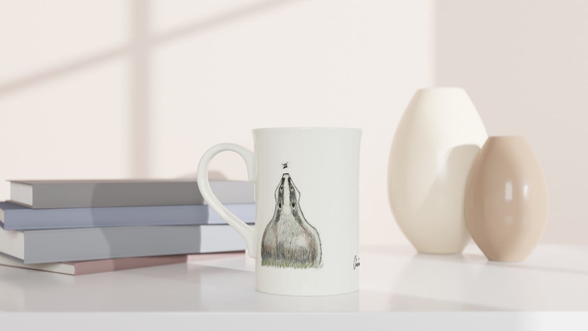 Curios Badger Porcelain Mug