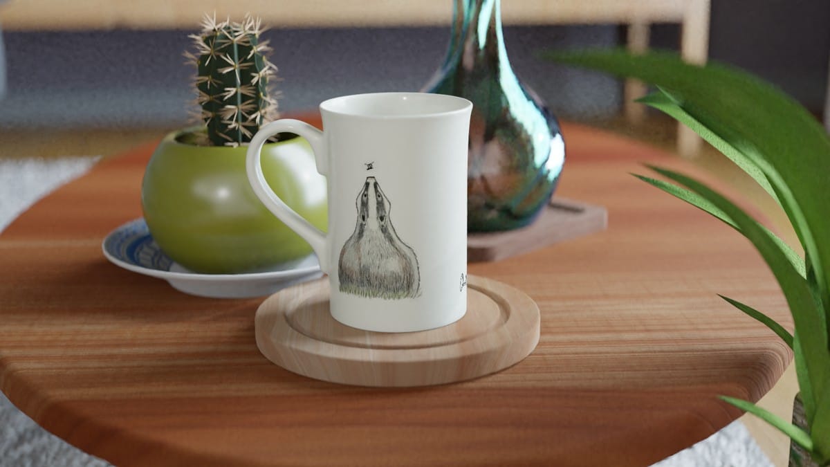 Curios Badger Porcelain Mug